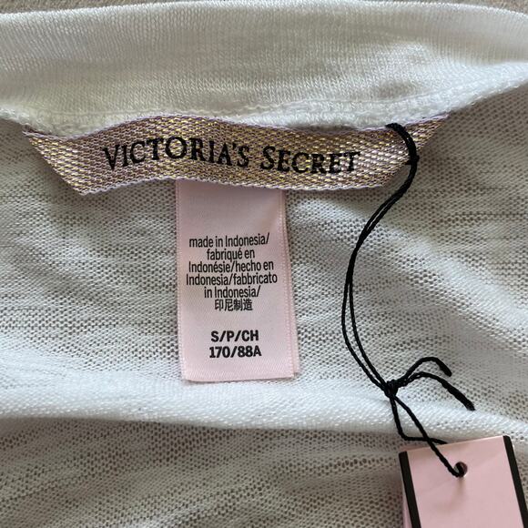 Victoria's Secret NWT Bombshell Long Sleeve Shirt Size Small White Burnout Pink - Picture 3 of 7